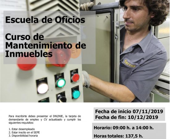 Plazas disponibles en la Escuela de Oficios Ferrovial (Centro Violetas de Cáritas Interparroquial)