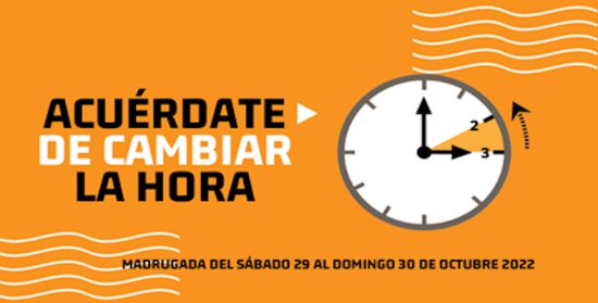 Cambio de hora en la madrugada del domingo