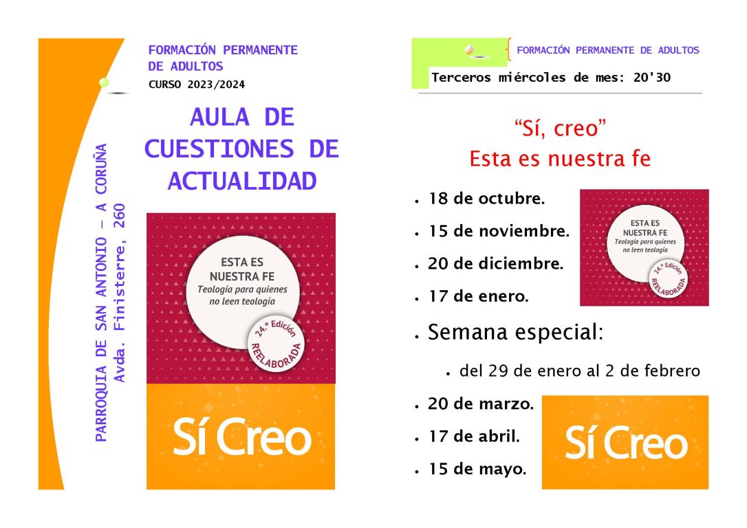 Catequesis de adultos del curso 2023-2024