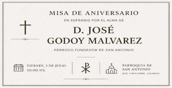Misa de aniversario de D. José Godoy